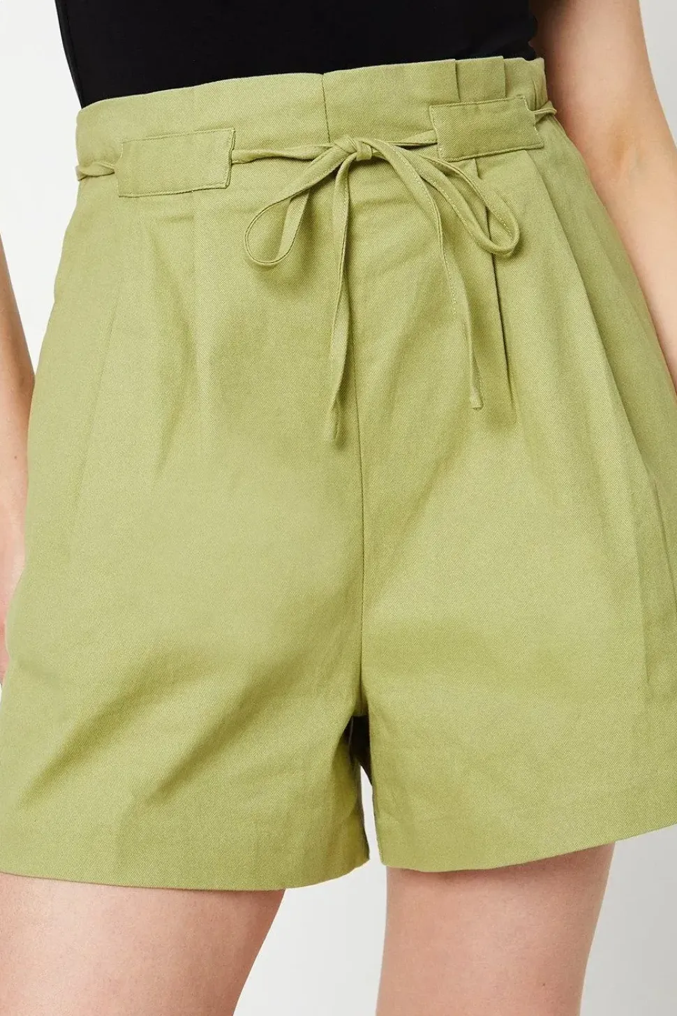 Twill Paperbag Tab Detail Shorts