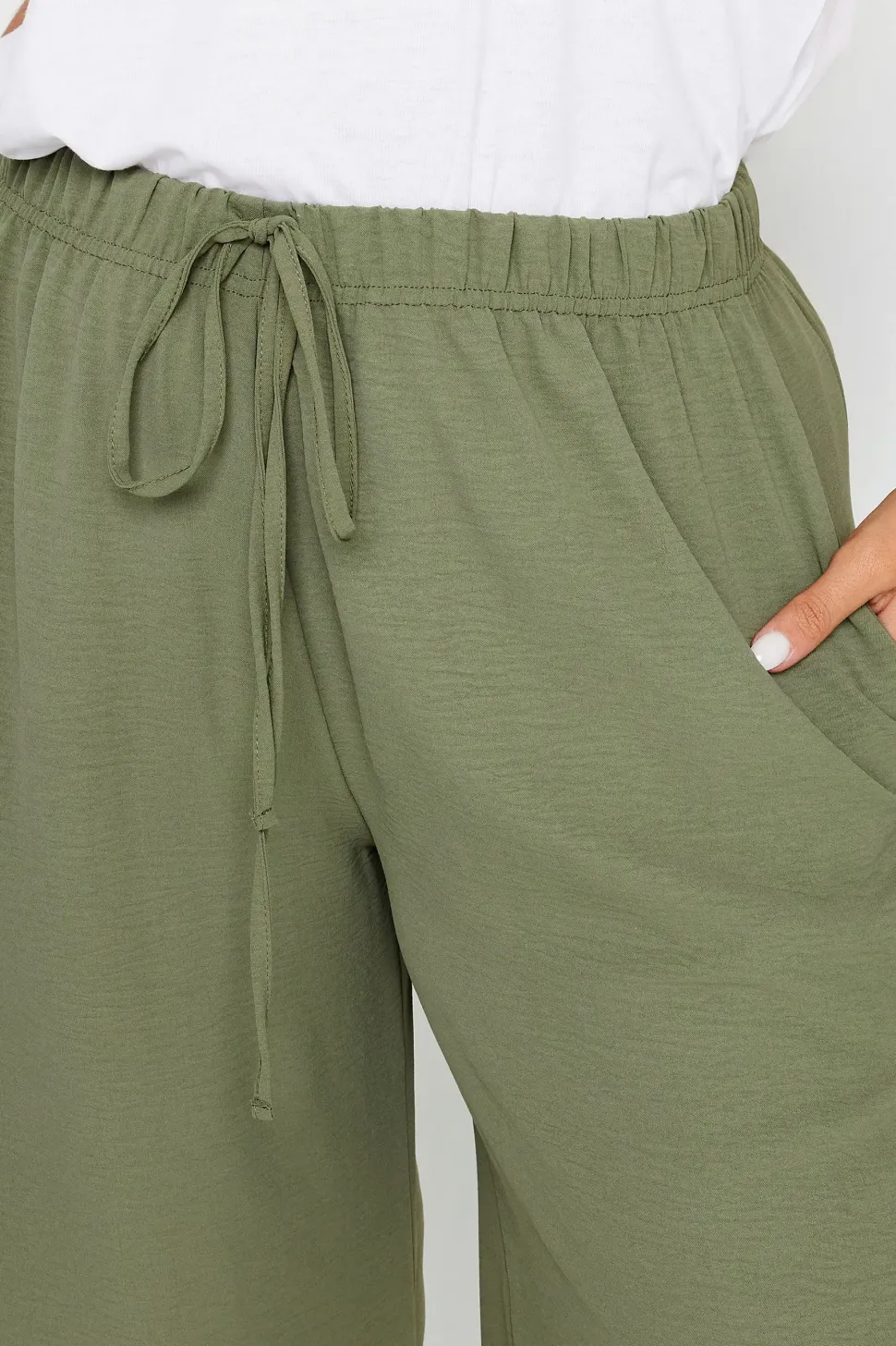 Twill Wide Leg Trousers