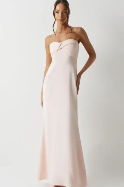 Twist Bandeau Crepe Bridesmaid Dress