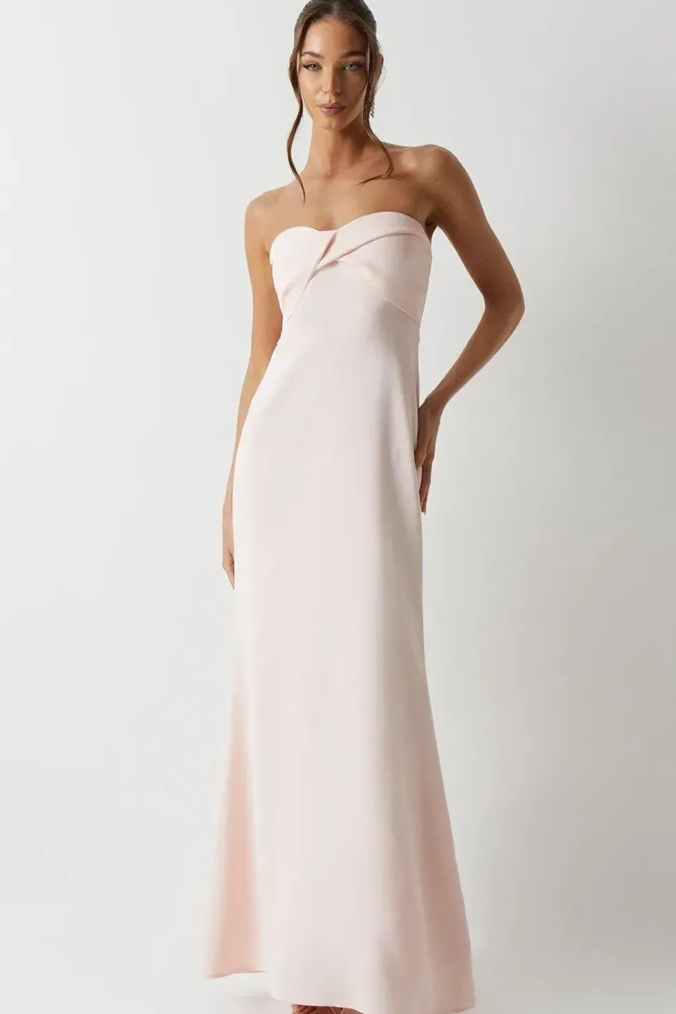 Twist Bandeau Crepe Bridesmaid Dress