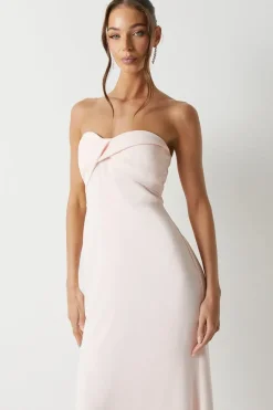 Twist Bandeau Crepe Bridesmaid Dress