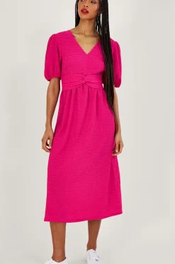 Twist Detail Jersey Midi Dress