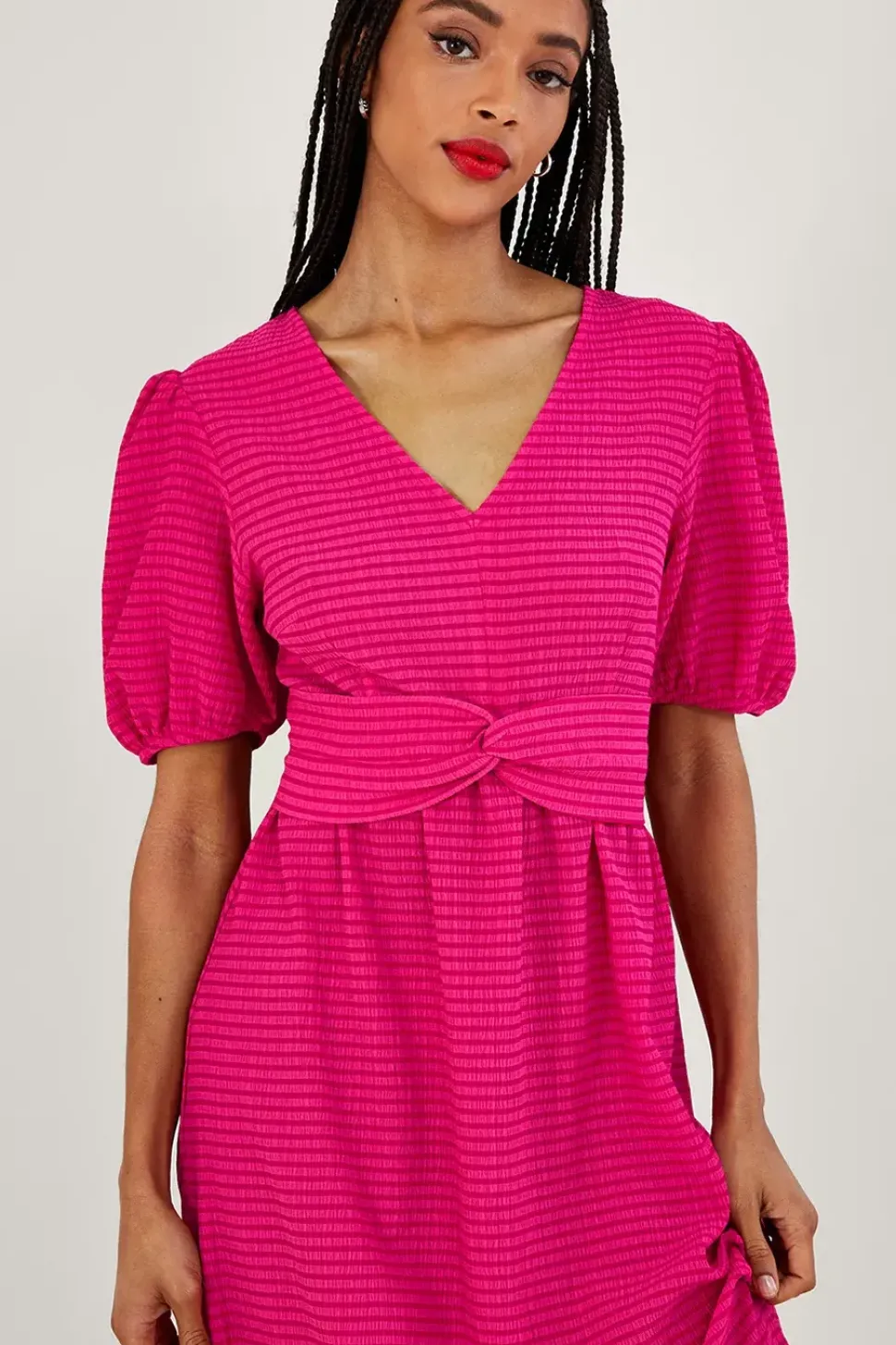 Twist Detail Jersey Midi Dress