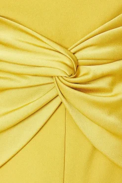 Twist Detail Satin Back Crepe Midi Dress