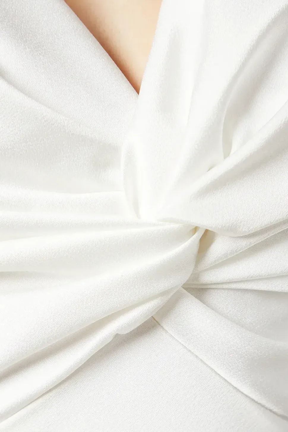 Twist Detail Satin Puddle Hem Wedding Dress