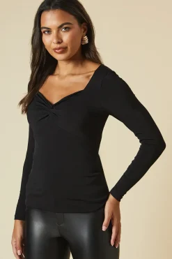 Twist Front Long Sleeve Top