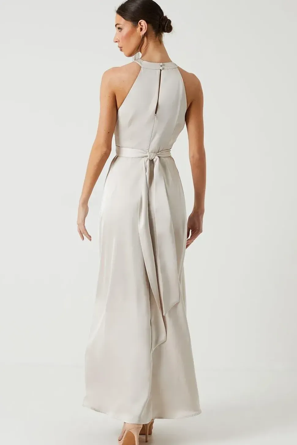 Twist Halterneck Satin Bridesmaid Dress