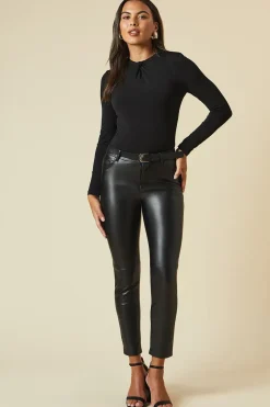 Twist Neck Long Sleeve Top
