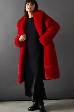 Two Tone Luxe Faux Fur Coat