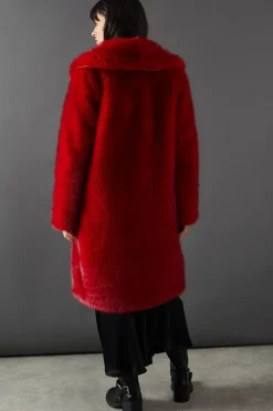 Two Tone Luxe Faux Fur Coat
