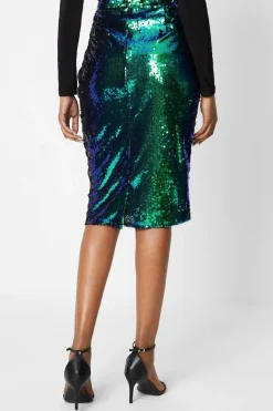 Two Tone Sequin Midi Skirt