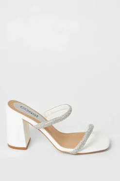 Tyla Bridal Diamante High Block Heeled Sandals