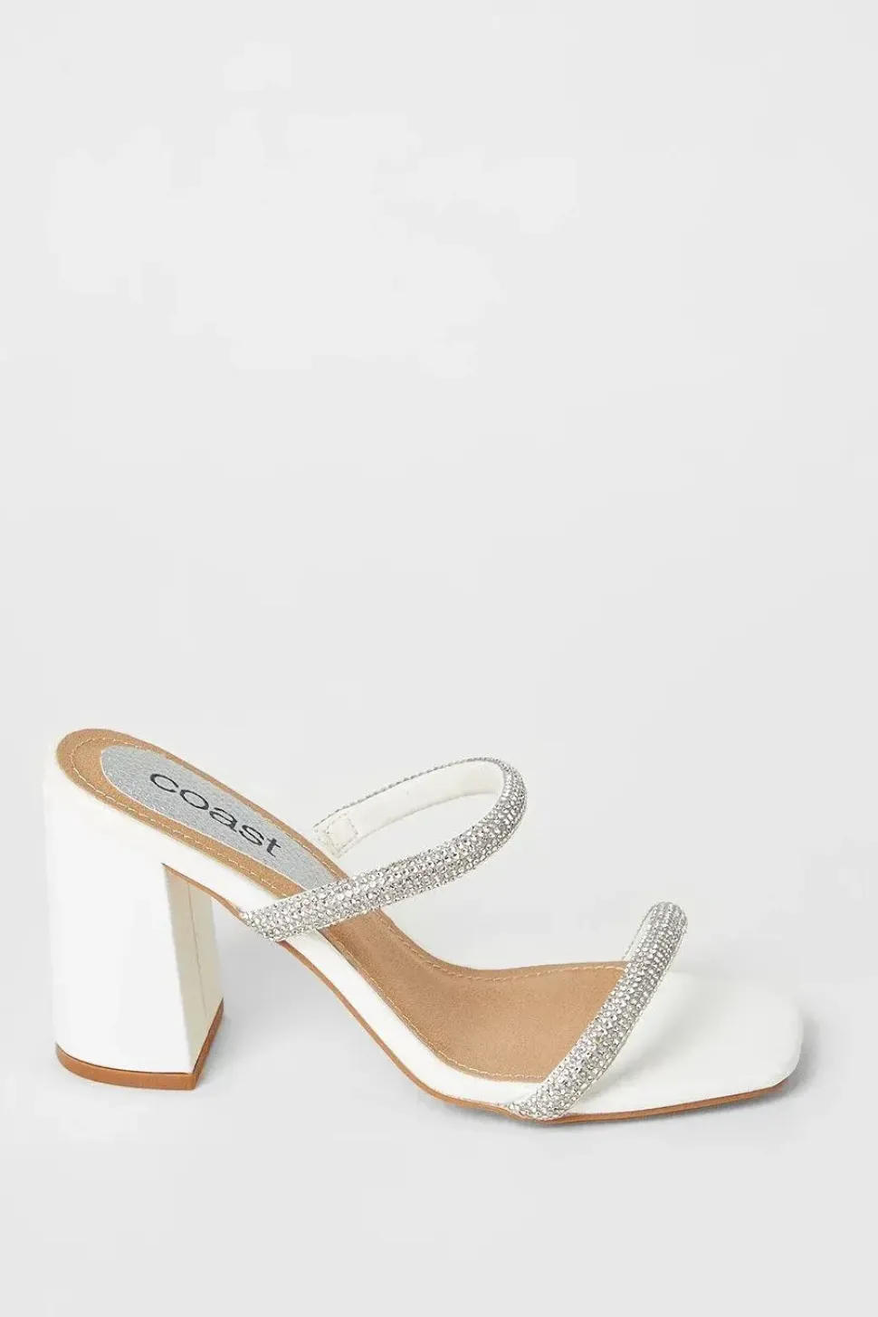 Tyla Bridal Diamante High Block Heeled Sandals