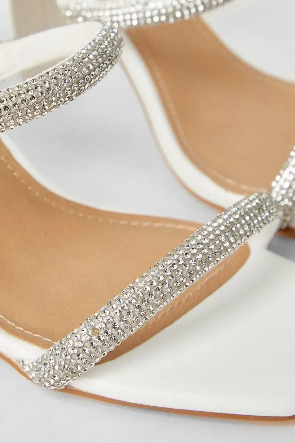Tyla Bridal Diamante High Block Heeled Sandals