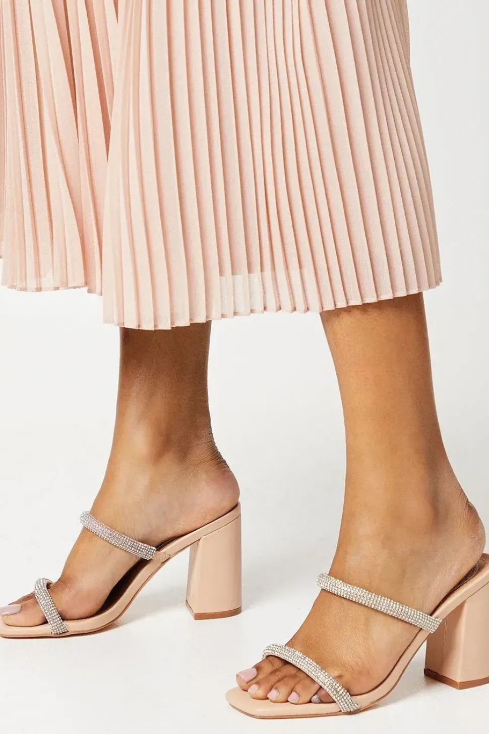 Tyla Diamante High Block Heeled Sandals