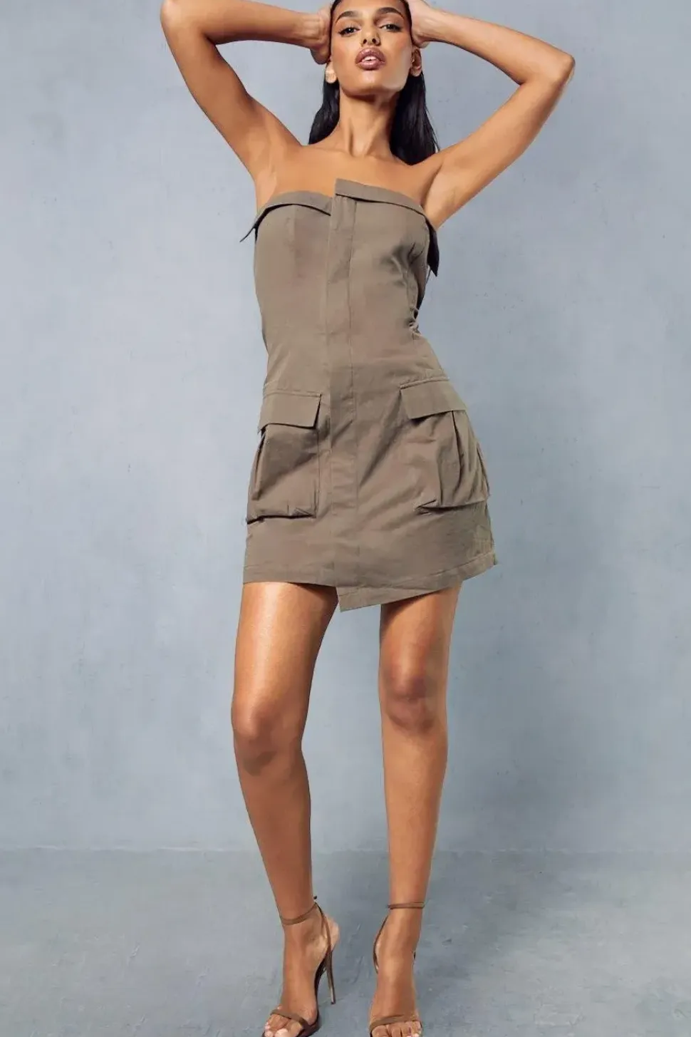 Utility Pocket Detail Wrap Mini Dress