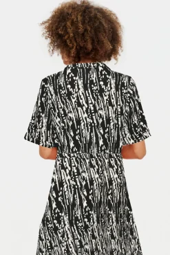 Valda With Short Sleeve Shirt Dress-Animal Print