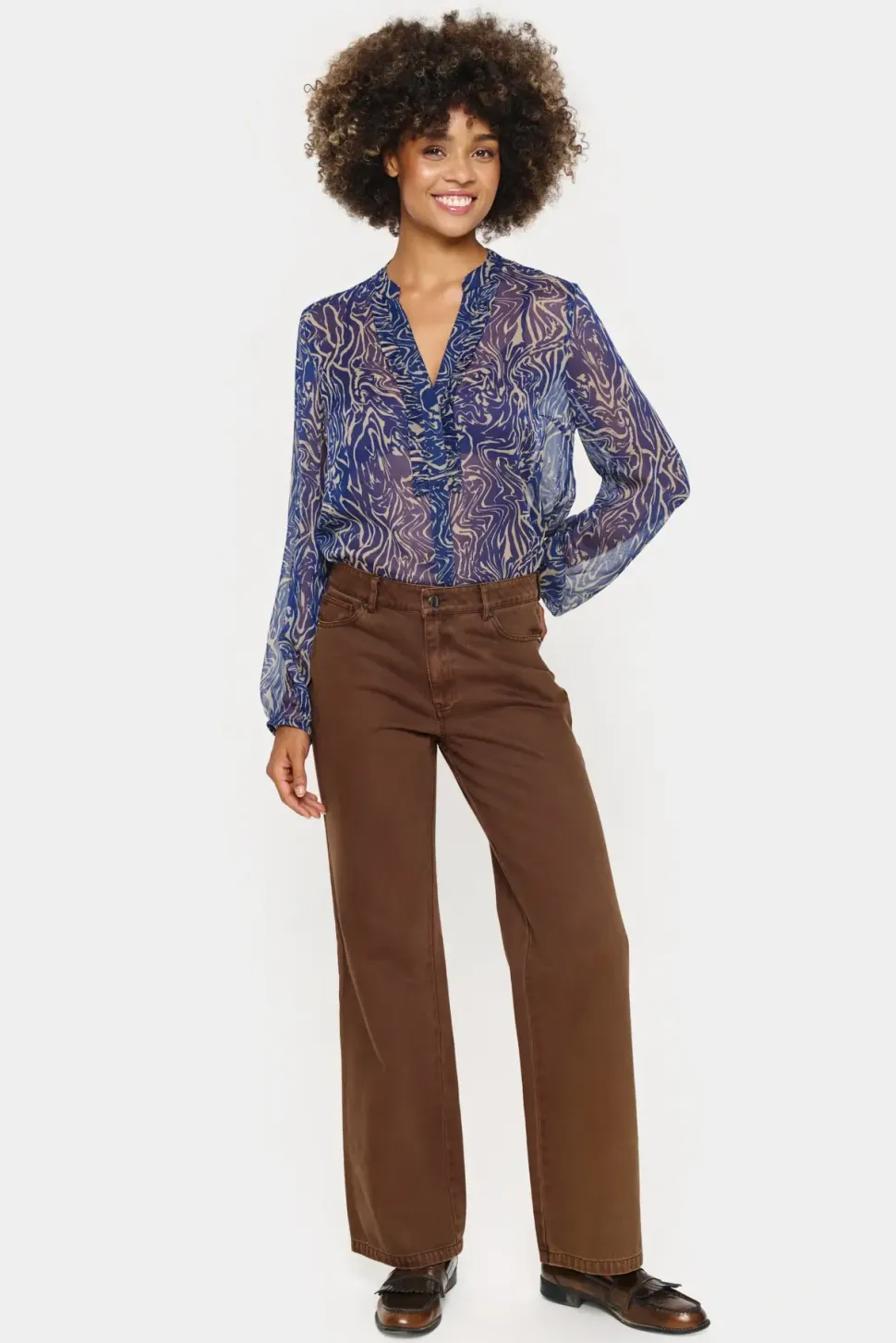 ValerieSZ With Ruffles Chiffon Shirt-