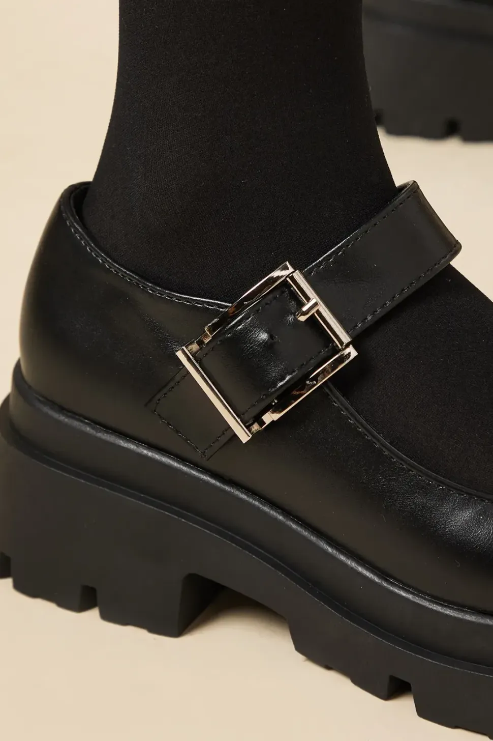 Valery Faux Leather Mary Jane Chunky Casual Shoe