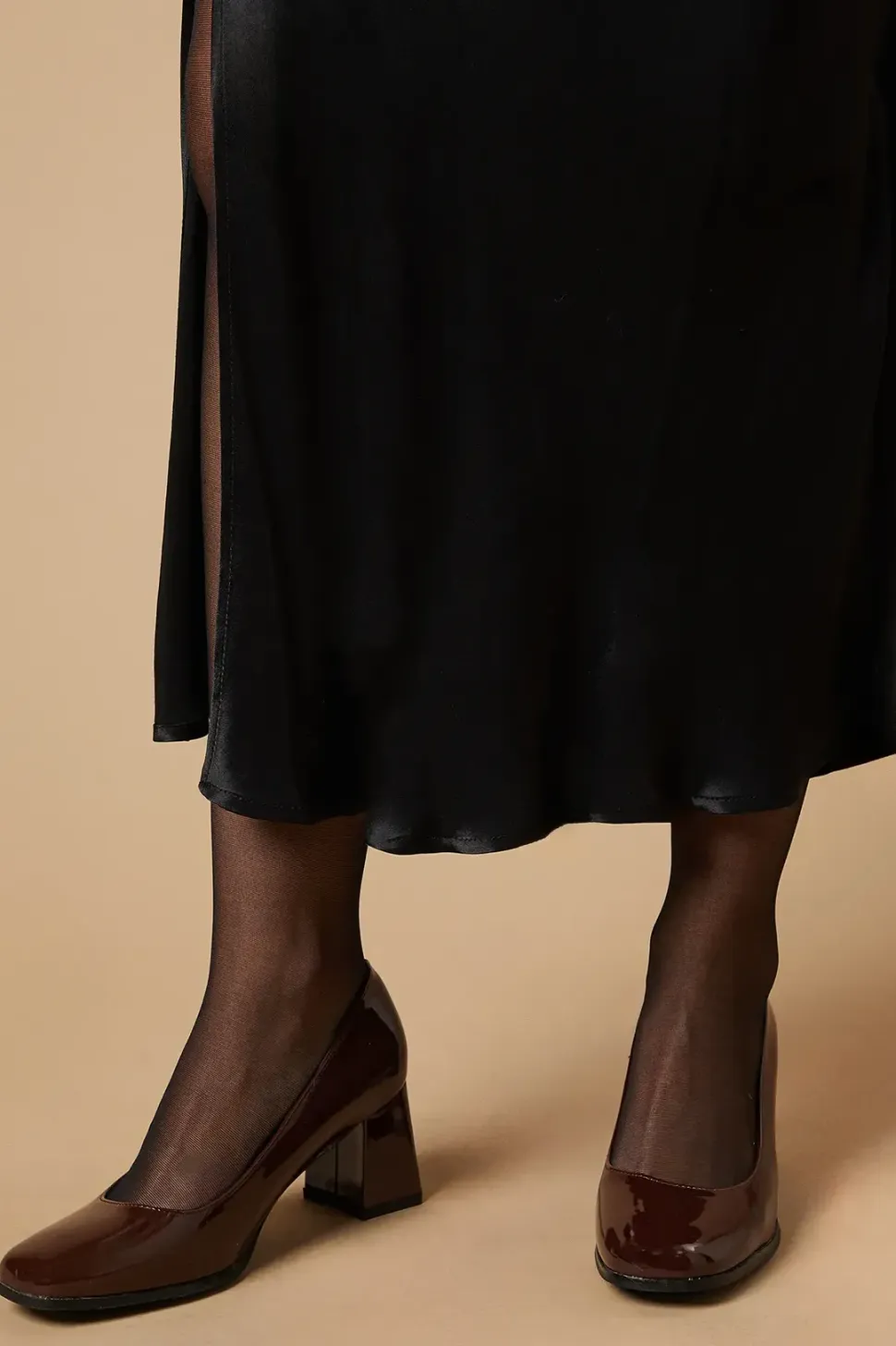 Vana Flared High Block Heel Square Toe Shoe