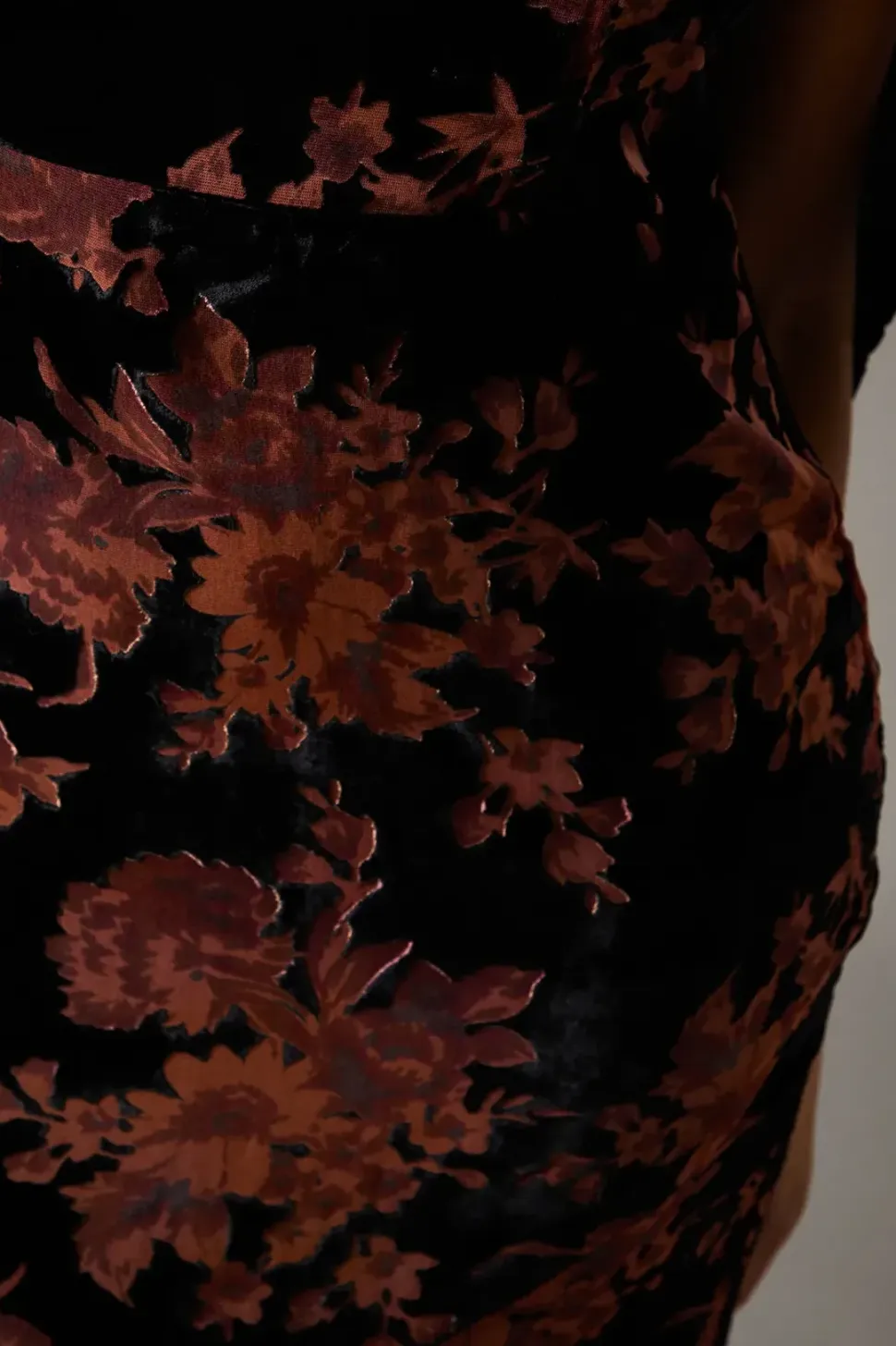 Velvet Bardot Midi Wedding Guest Dress