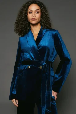 Velvet Belted Blazer