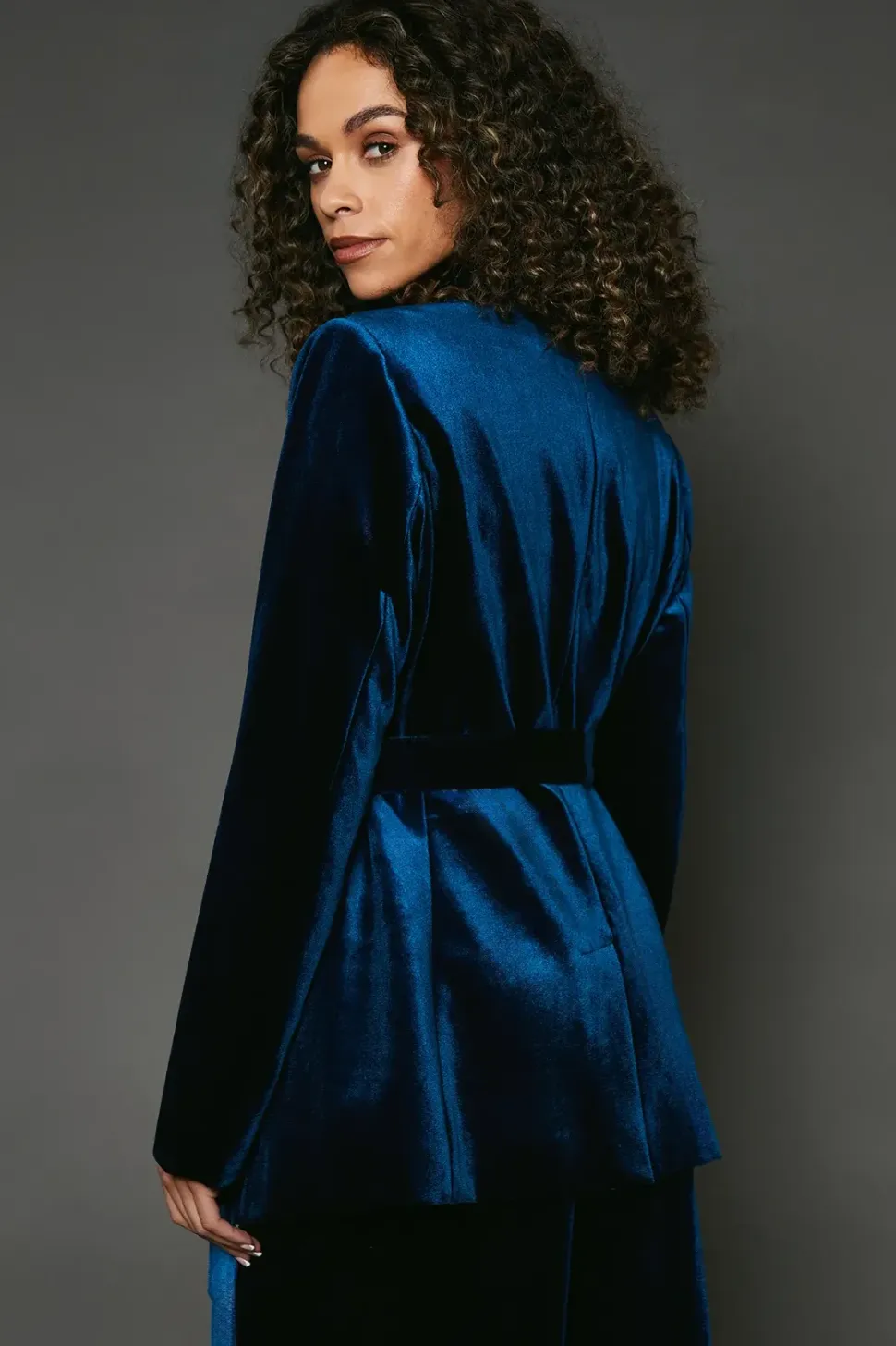 Velvet Belted Blazer