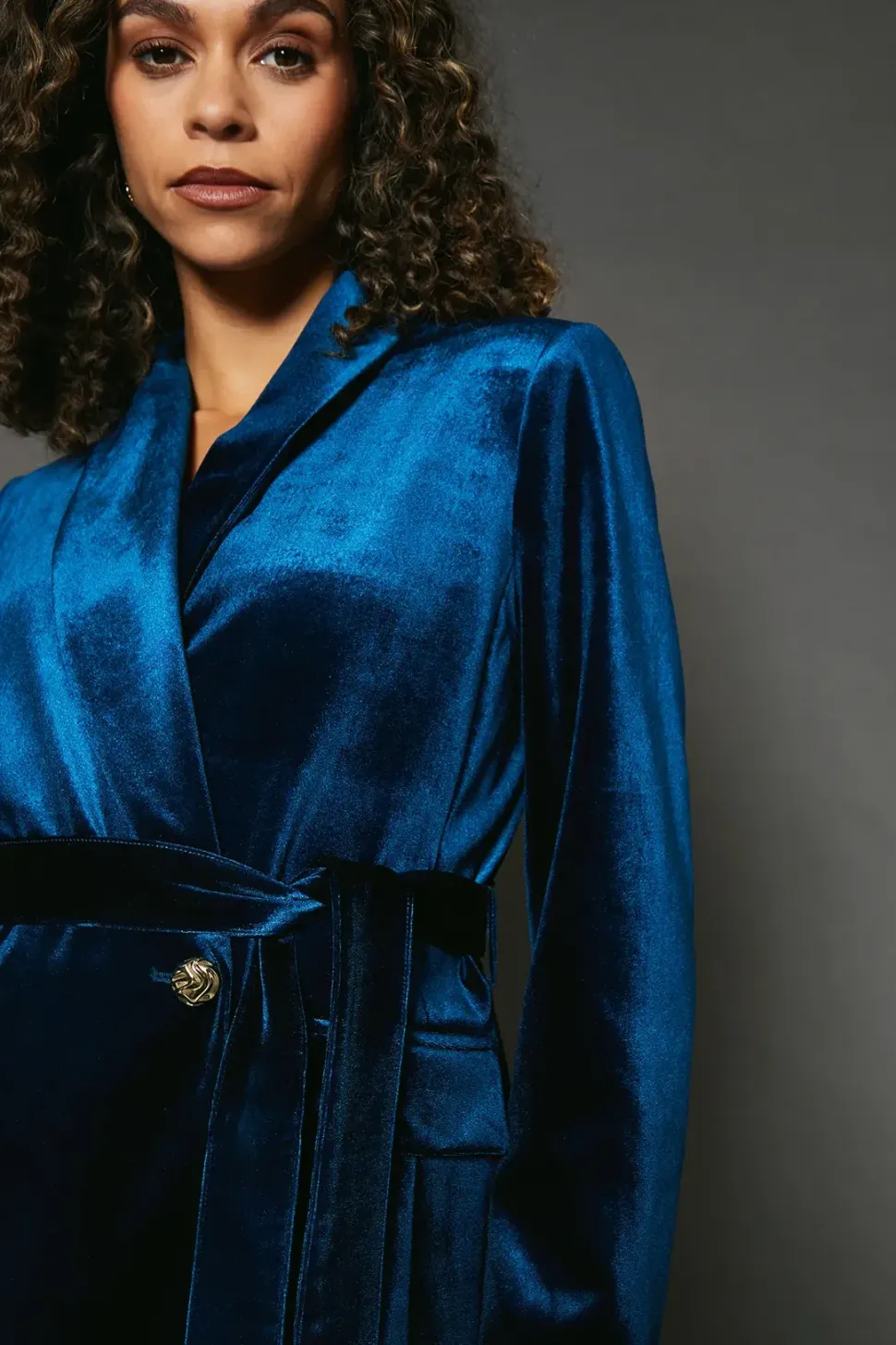 Velvet Belted Blazer