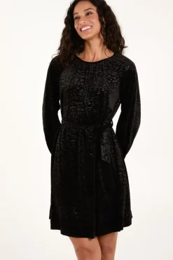 Velvet Belted Swing Dress