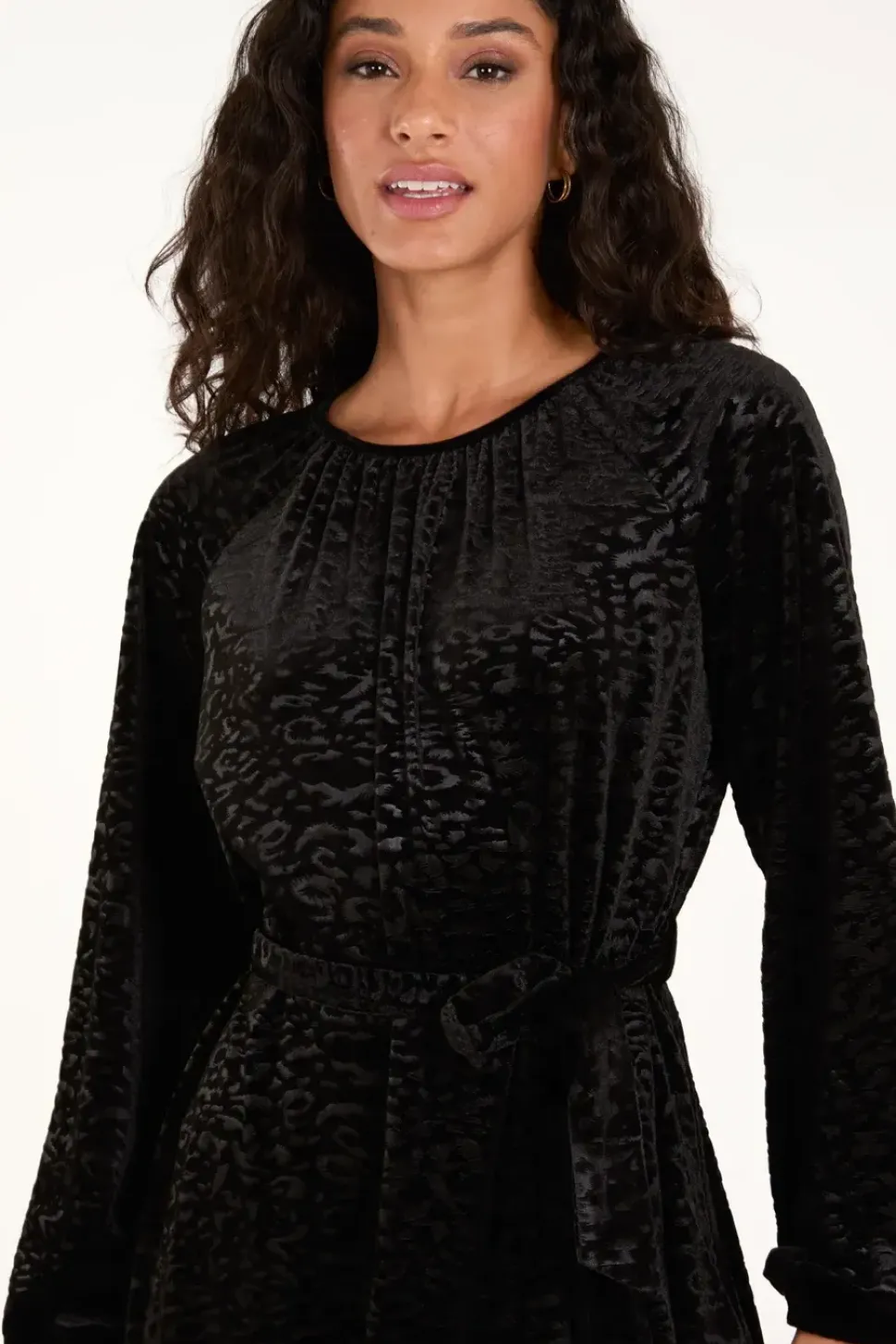 Velvet Belted Swing Dress
