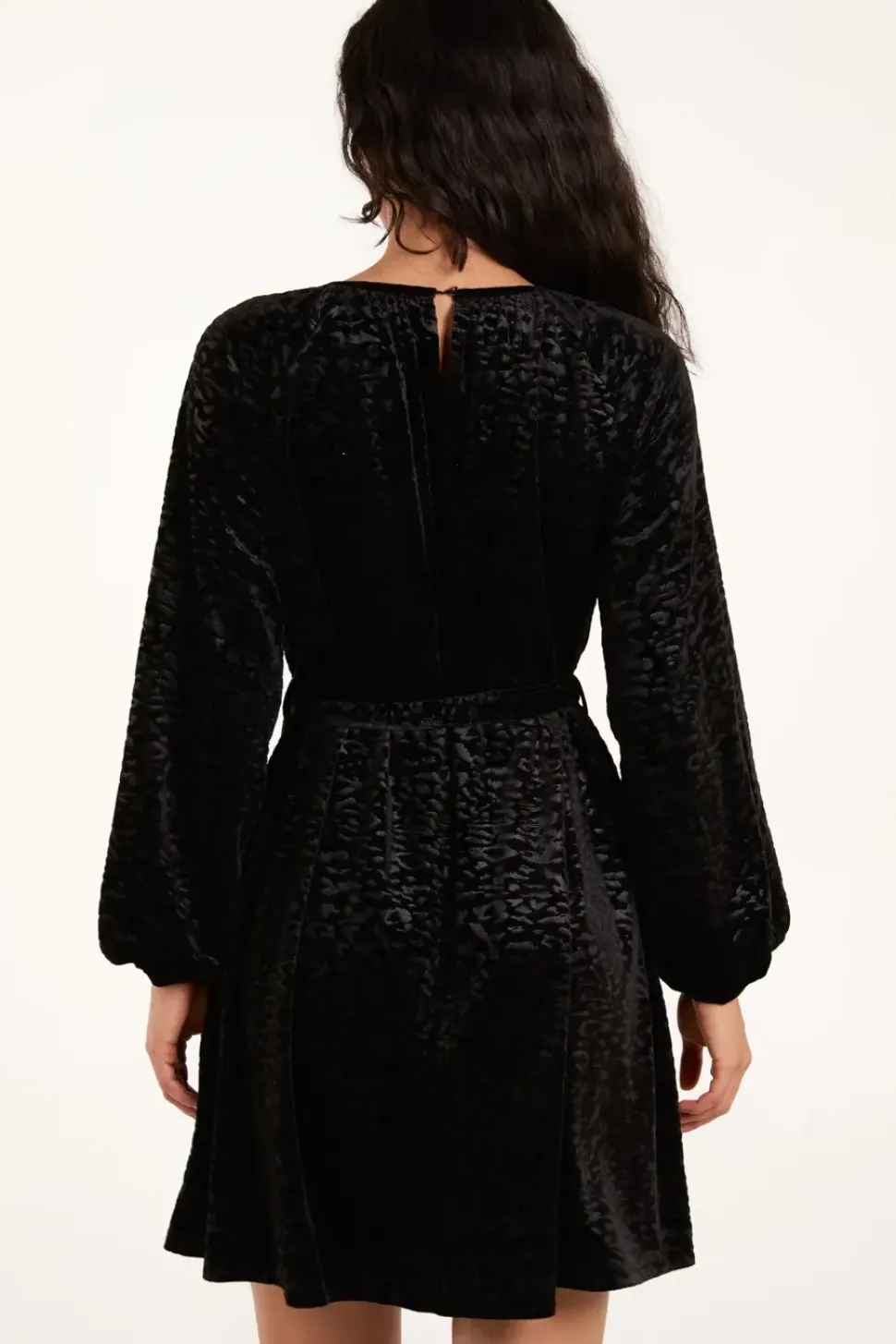 Velvet Belted Swing Dress