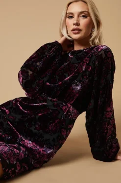 Velvet Long Sleeve Mini Dress