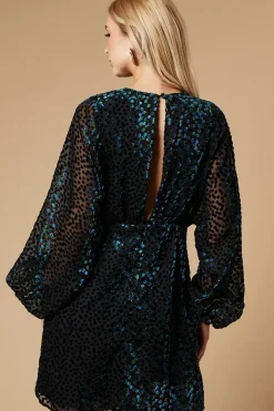 Velvet Long Sleeve Mini Dress