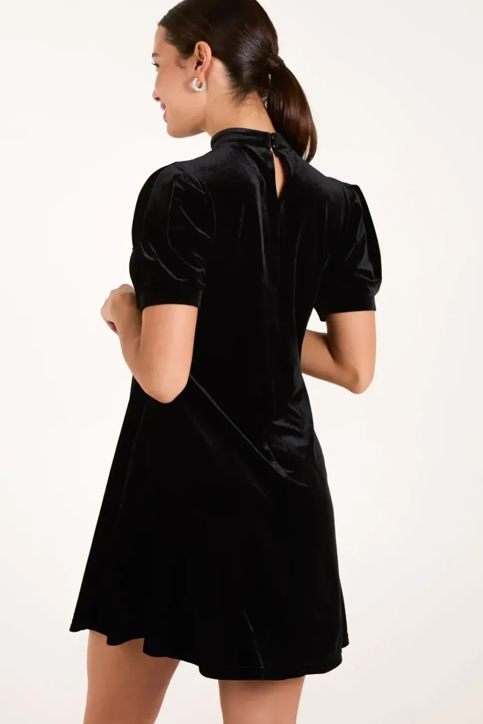 Velvet Puff Sleeve Dress