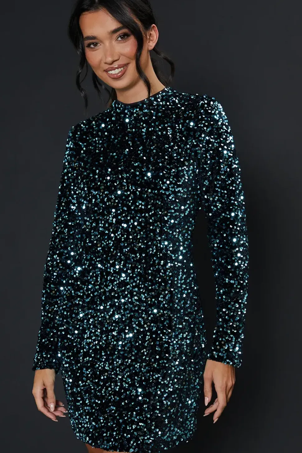 Velvet Sequin Mini Dress