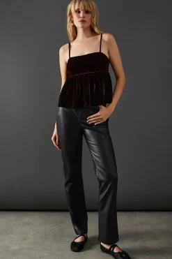 Velvet Strappy Smock Cami Top