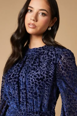 Velvet Tiered Blouson Sleeve Mini Dress