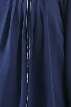 Velvet Trim Georgette Blouse
