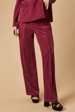 Velvet Wide Leg Trouser