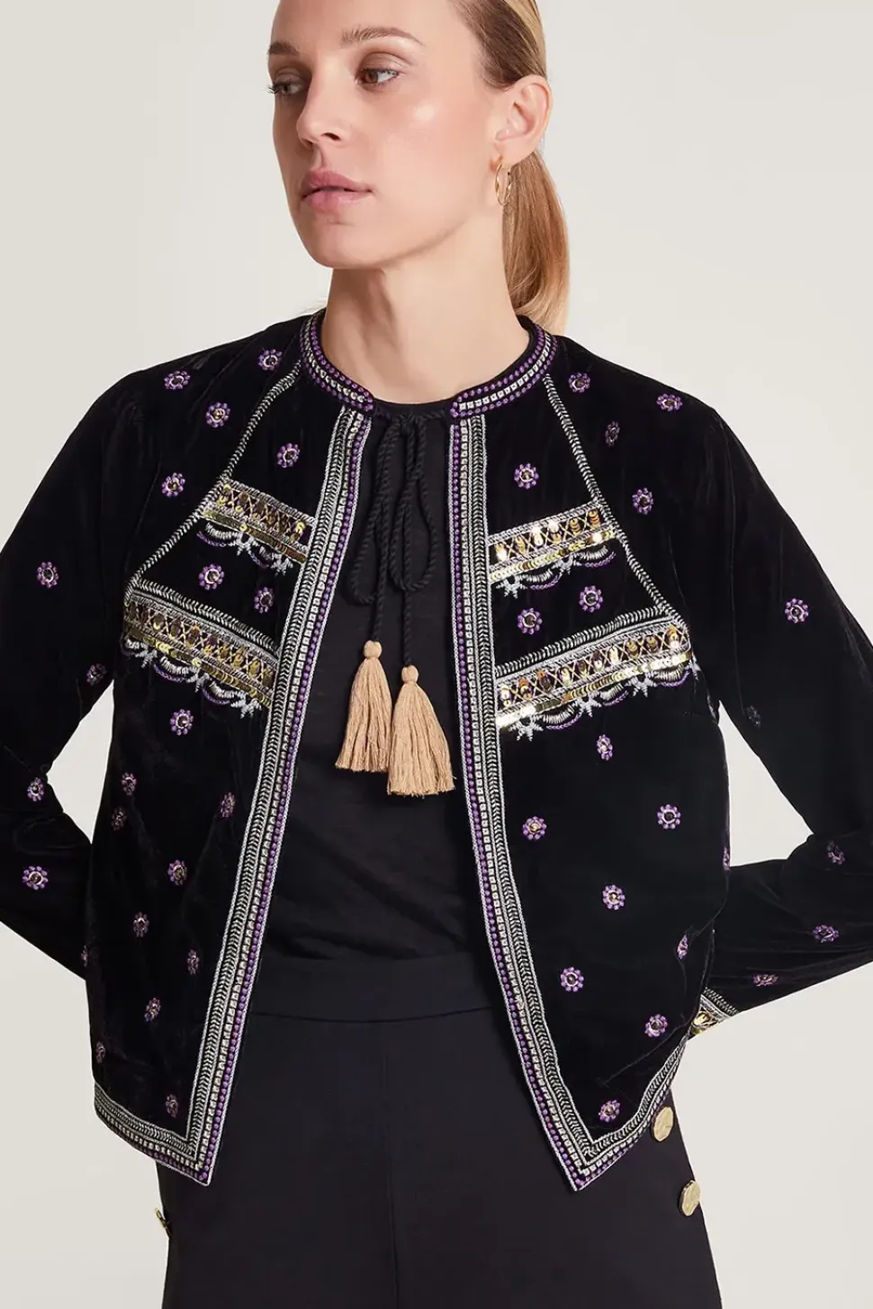 Vera Embellished Velvet Jacket