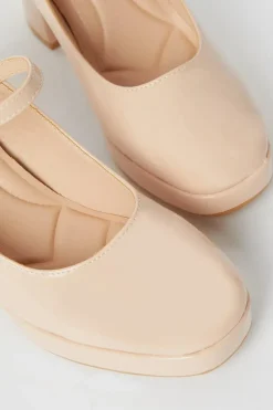 Vera Patent Platform Mary Jane High Block Heel Court Shoes