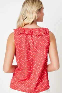 V Frill Neck Vest Top