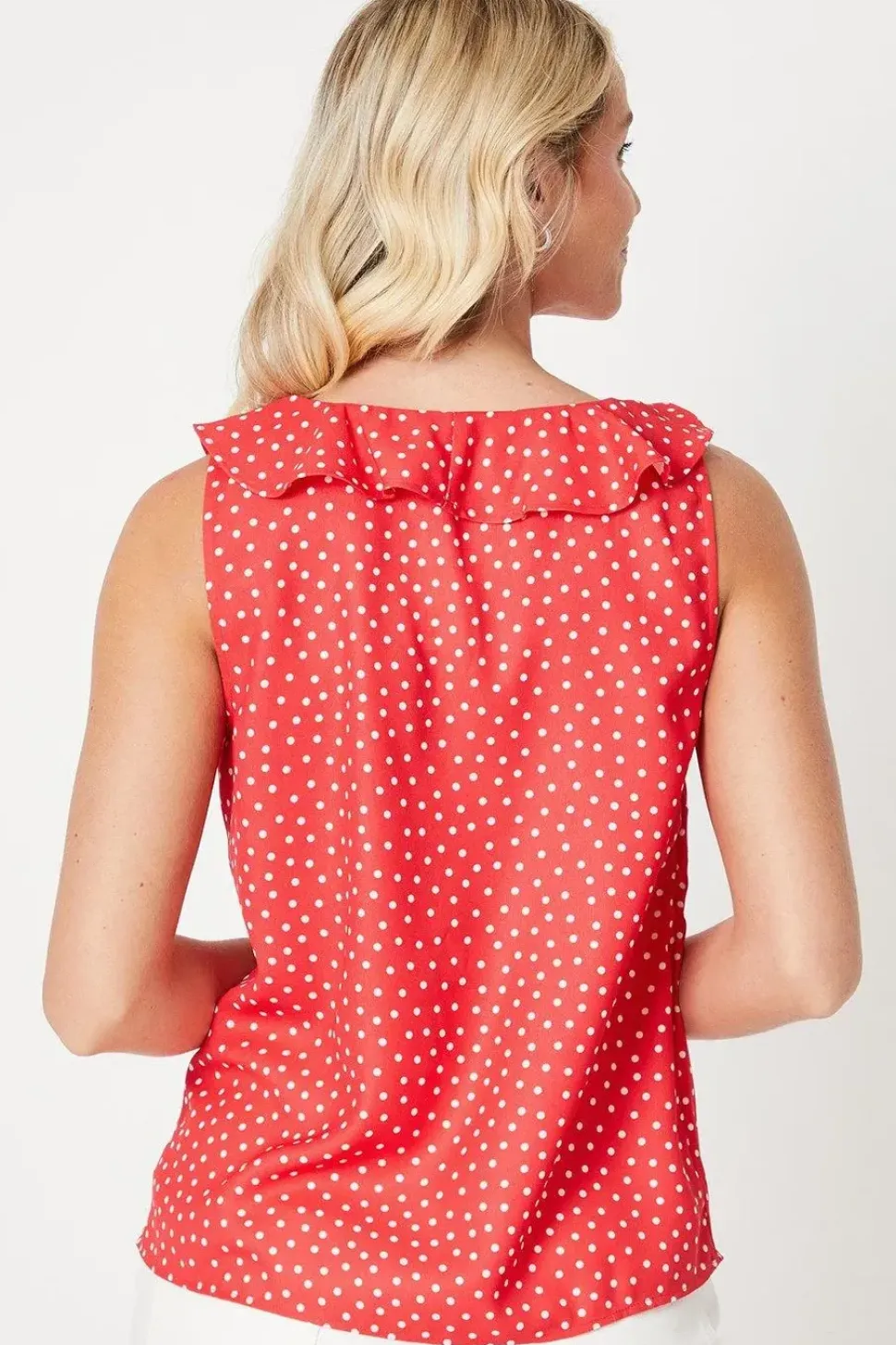 V Frill Neck Vest Top