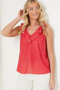 V Frill Neck Vest Top