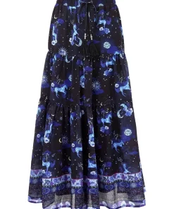 Vintage Printed Layered Skirt