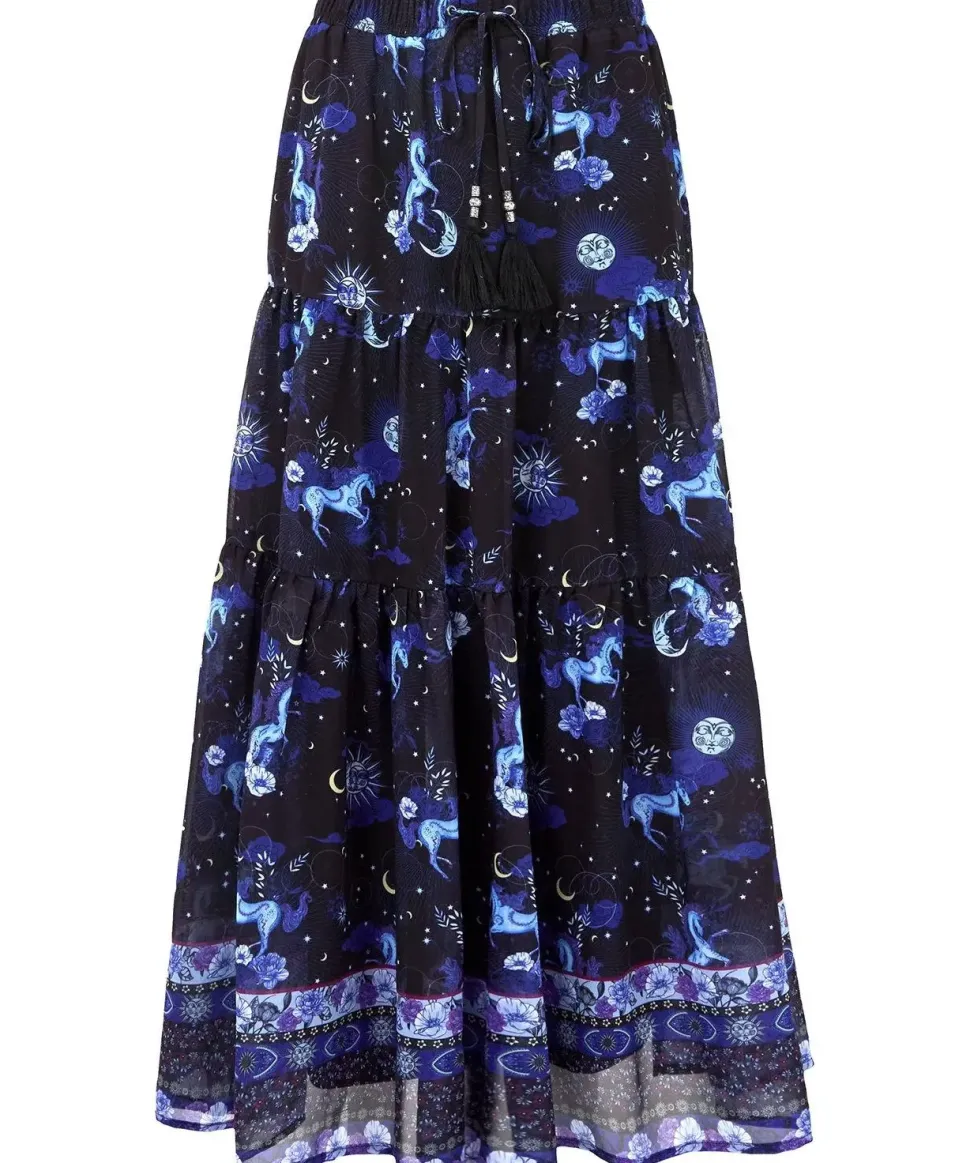 Vintage Printed Layered Skirt