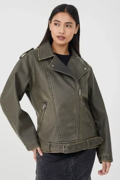 Vintage PU Oversized Biker Jacket