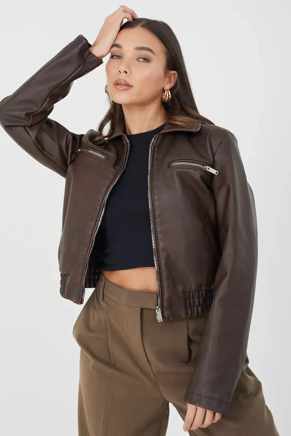 Vintage PU Short Jacket