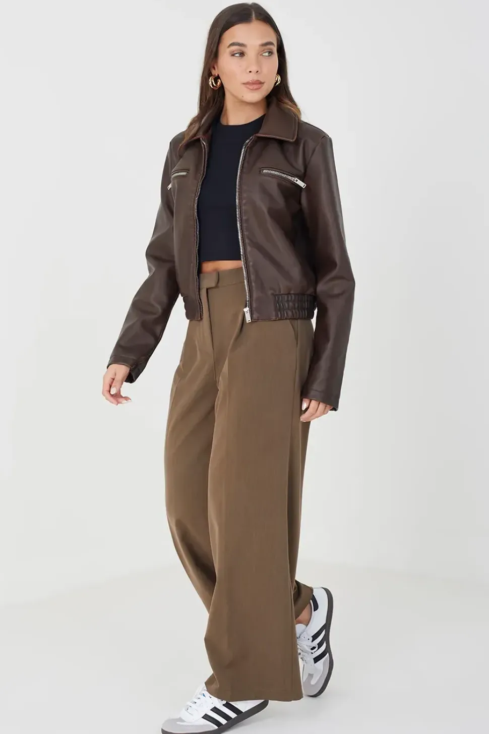 Vintage PU Short Jacket