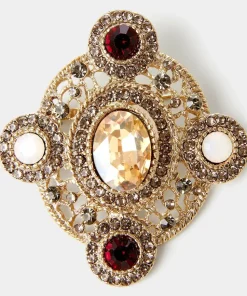 Vintage Style Diamanté Brooch Set